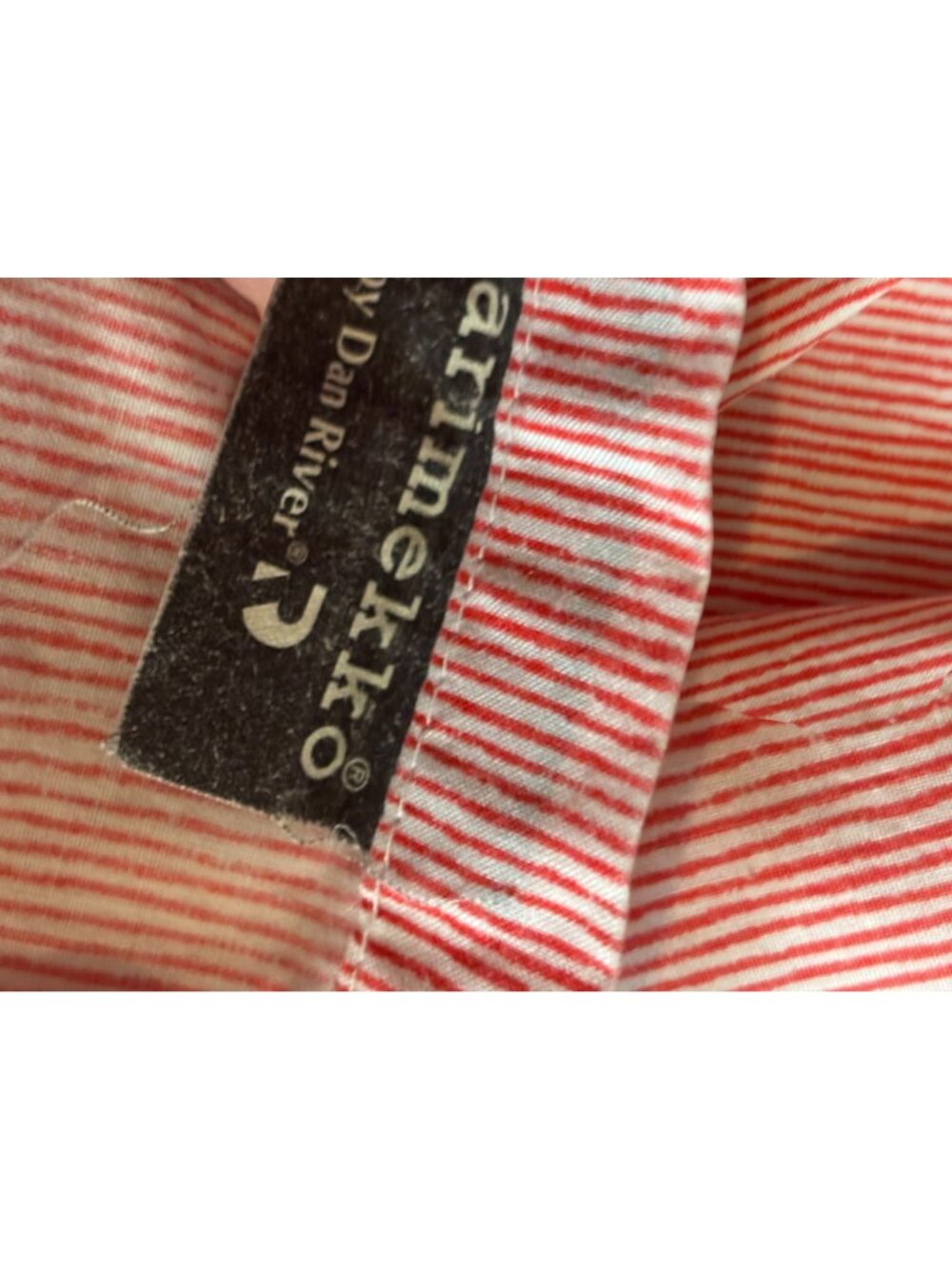 Marimekko by Dan River Twin Flat Sheet & Pillowcase Red White Stripe Vintage - Picture 4 of 12
